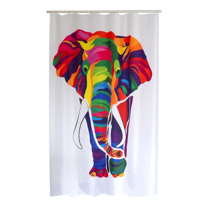 фото Штора для ванных комнат elephant цветной 180х200 см ridder
