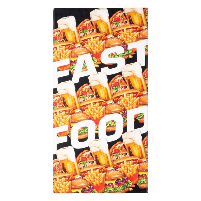 Полотенце "Fast food" 70х146 см, 100% хлопок  160гр/м2