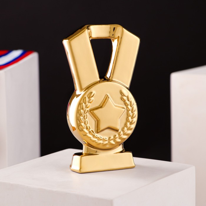 Кубок "Медаль", булат, золотистый, керамика, 14 см