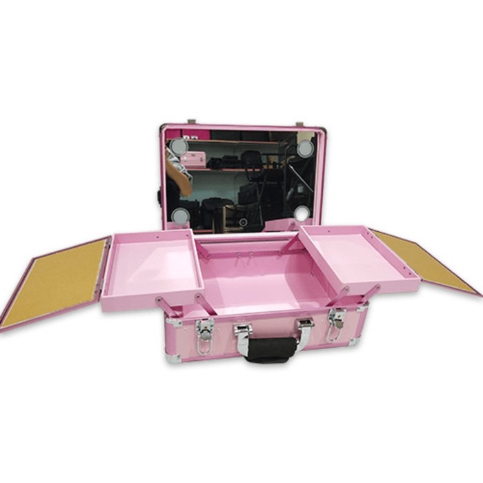 Мобильная студия визажиста OKIRA LC 019, без ножек, розовая