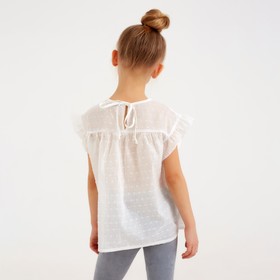 

Блузка для девочки MINAKU: Cotton Collection цвет белый, рост 122