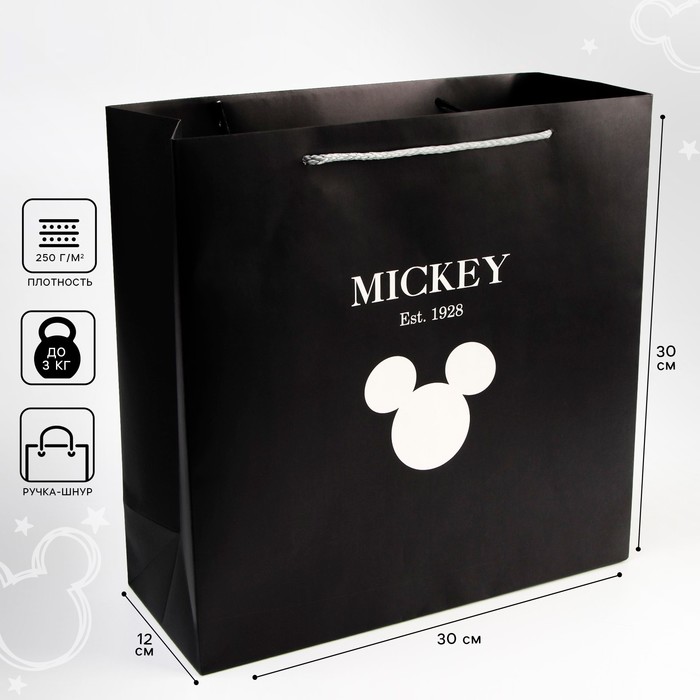 Пакет ламинированный, 30 х 30 х 12 см Mickey Mouse, Микки Маус пакет подарочный 31 х 40 х 11 5 см mickey mouse микки маус