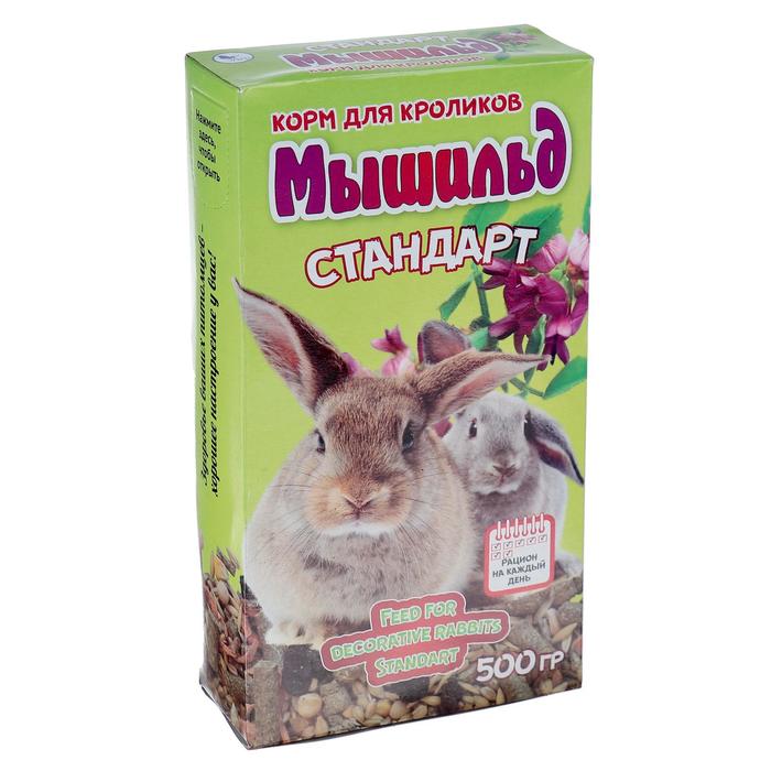 Корм зерновой «Мышильд стандарт» для декоративных кроликов, 500 г, коробка корм зерновой мышильд стандарт для основного рациона декоративных хомяков 500 г
