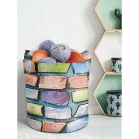 Текстильная корзина «Стена из радужных камней» для хранения вещей и игрушек, 27 л.