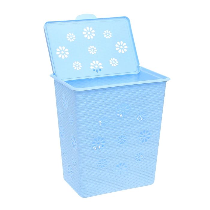 Корзина для белья 60 л "Плетёнка", цвет голубой