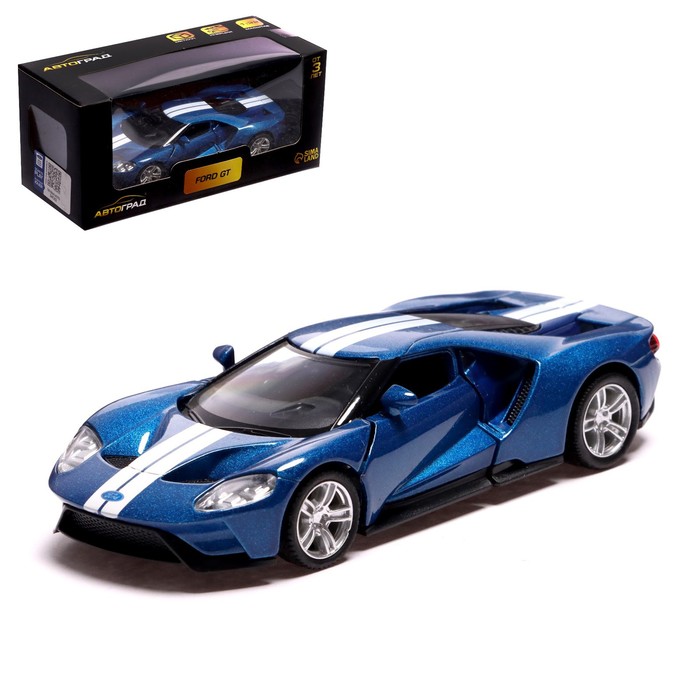 Машина металлическая FORD GT, 1:32, инерция, открываются двери, цвет синий цена и фото