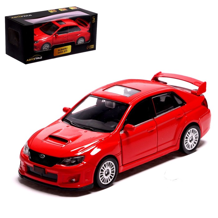 Машина металлическая SUBARU WRX STI, 1:32, инерция, открываются двери, цвет красный машина металлическая subaru wrx sti 1 43 цвет красный