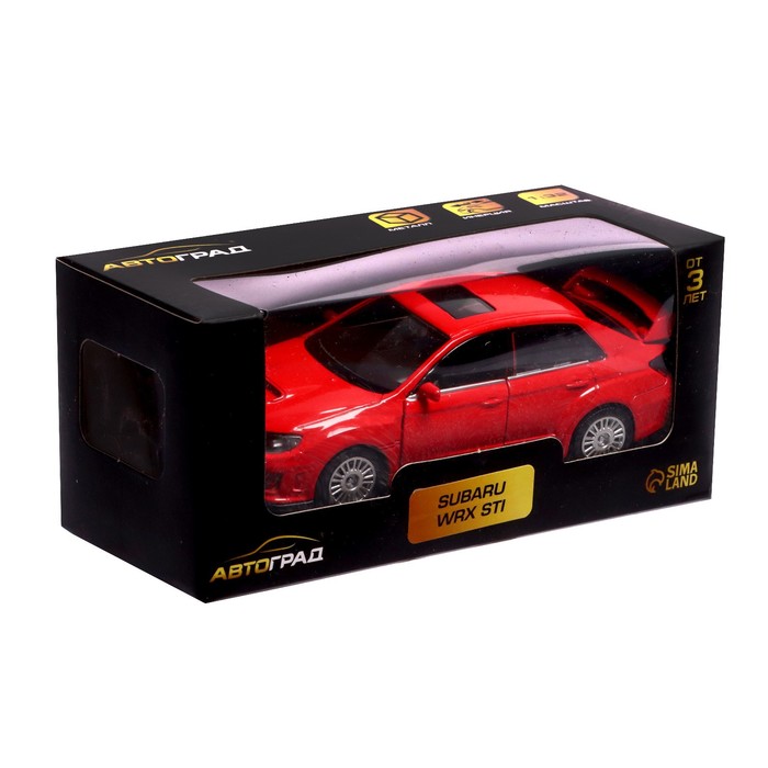 Машина металлическая SUBARU WRX STI, 1:32, инерция, открываются двери, цвет красный