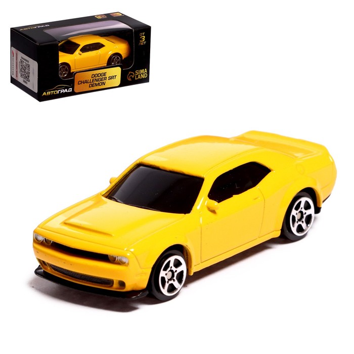 Машина металлическая DODGE CHALLENGER SRT DEMON, 1:64, цвет жёлтый машина металлическая dodge challenger srt demon 1 64 цвет жёлтый