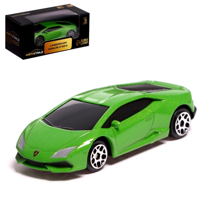 цена Машина металлическая LAMBORGHINI HURACAN LP610-4, 1:64, цвет зелёный