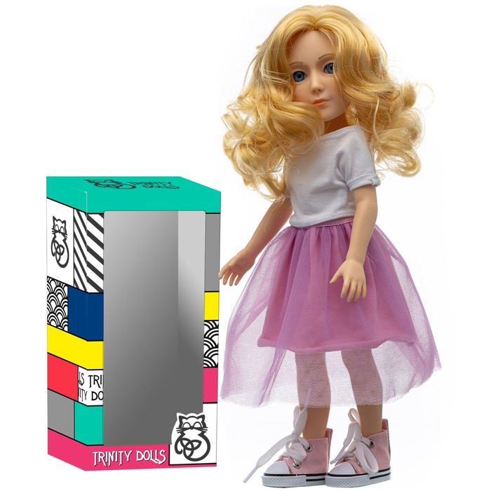 Кукла БЬЯНКА, TRINITY DOLLS, розовая юбка, белая футболка кукла анико trinity dolls без одежды