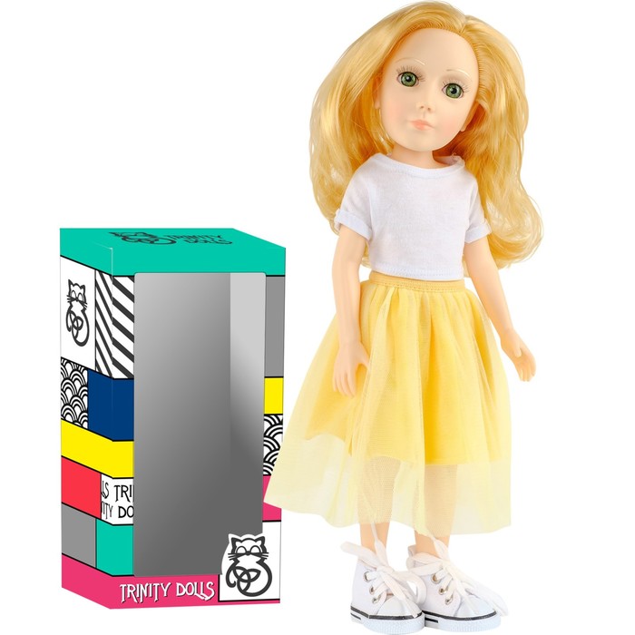 Кукла МИРА, TRINITY DOLLS, жёлтая юбка, белая футболка кукла анико trinity dolls без одежды