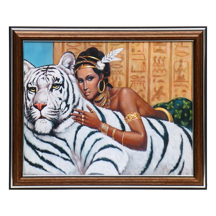 Картина "Белый тигр" 20х25 (28*23) см