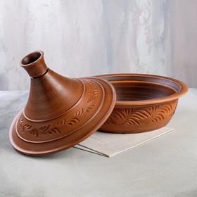Таджин "Домашние традиции", декор, красная глина, 3 л от Сима-ленд