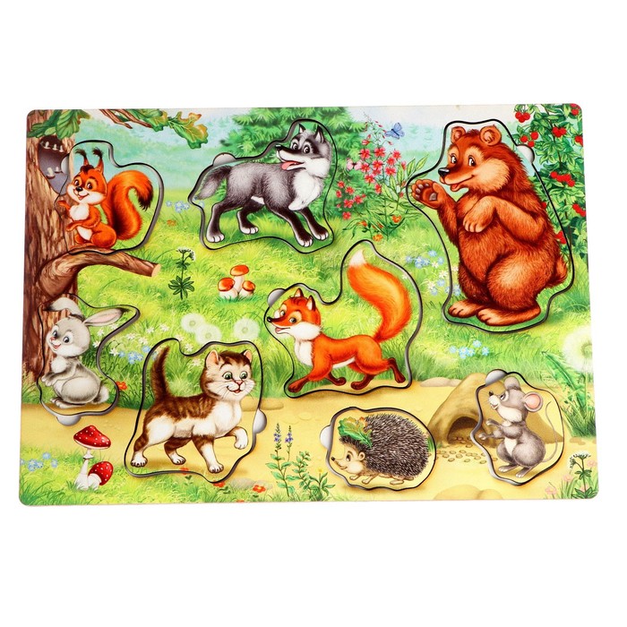 

Игровой набор «Пушистые загадки», рамка-вкладыш + картонная книга