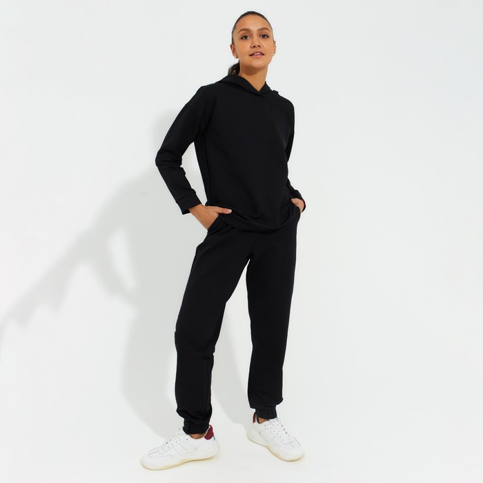 

Костюм женский (худи, брюки) MINAKU: Casual Collection цвет чёрный, размер 52