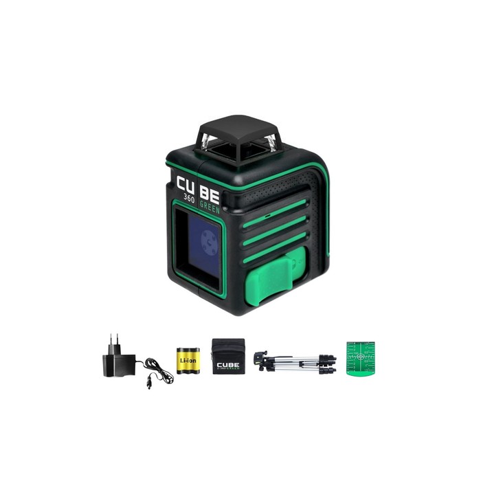 Уровень лазерный ADA CUBE 360 GREEN Professional Edition, до 20 м, 2 луча, 532 Нм уровень лазерный instrumax qbig set im0127 до 20 м 2 луча 535 нм 0 2 мм м штатив