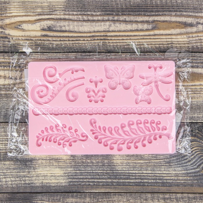 Молд 20х13х0,7 см "Растительный узор", цвета МИКС