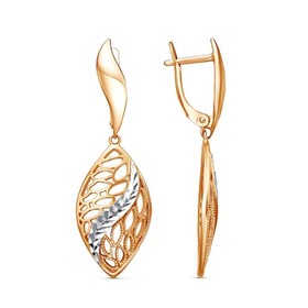 

Серьги "Колосок" эллипс, розовое золочение