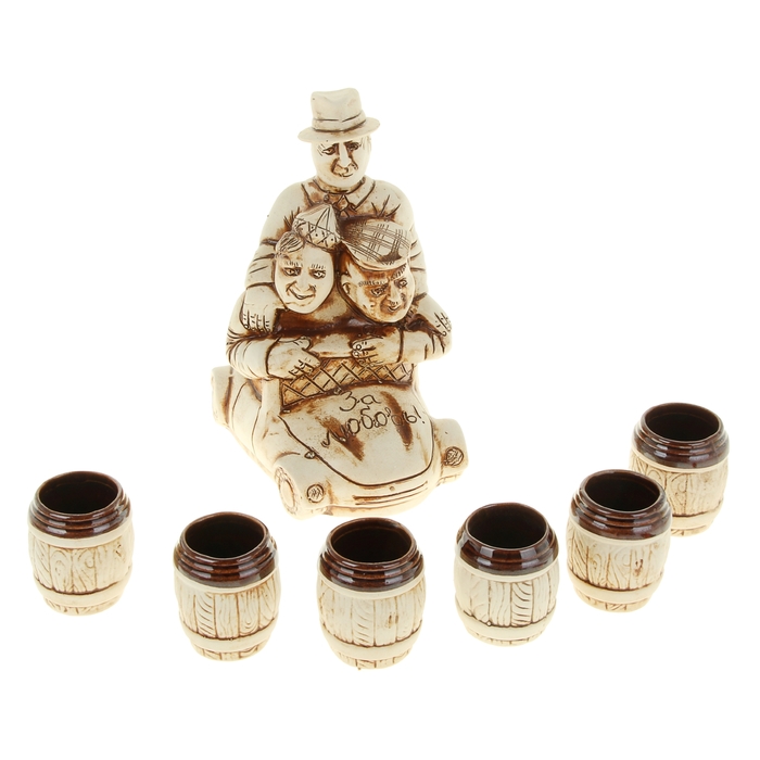 Штоф с рюмками "На жужике" 7 предметов, 1,1 л