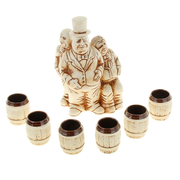 Штоф с рюмками "Три толстяка" 7 предметов, 1,5 л