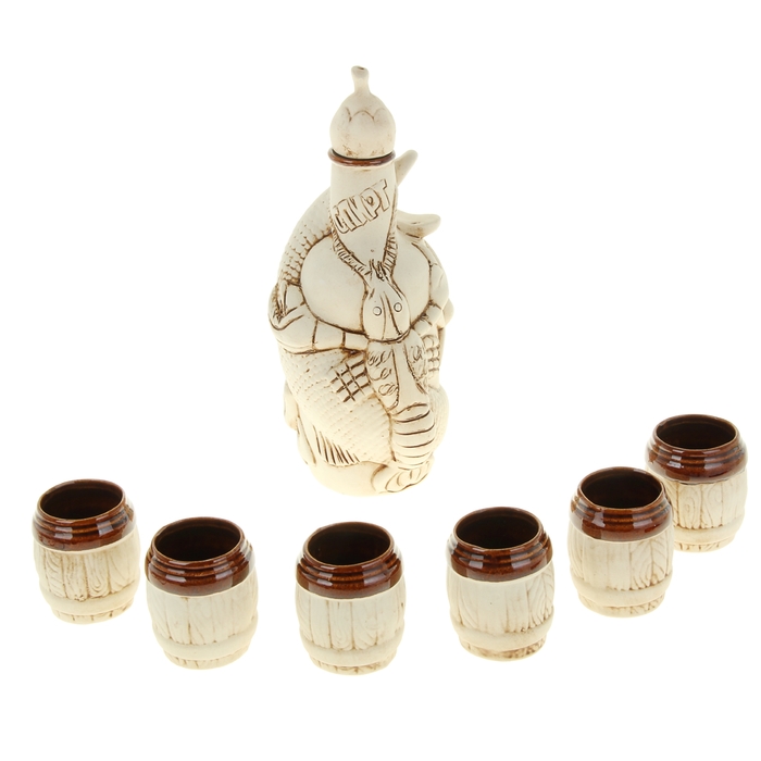 Штоф с рюмками "Рыбацкие байки" 7 предметов, 1,1 л