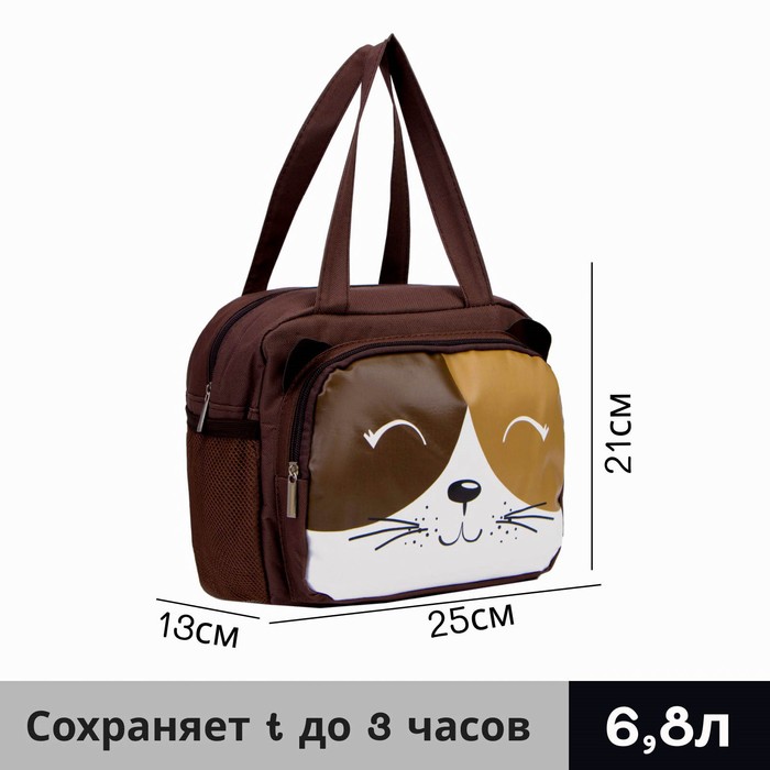 

Термосумка на молнии 6,8 л, 3 наружных кармана, цвет коричневый