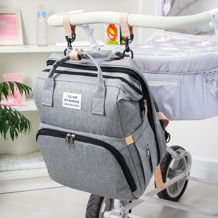 Сумка-рюкзак с пеленальным ковриком, цвет серый сумка рюкзак с пеленальным ковриком цвет серый