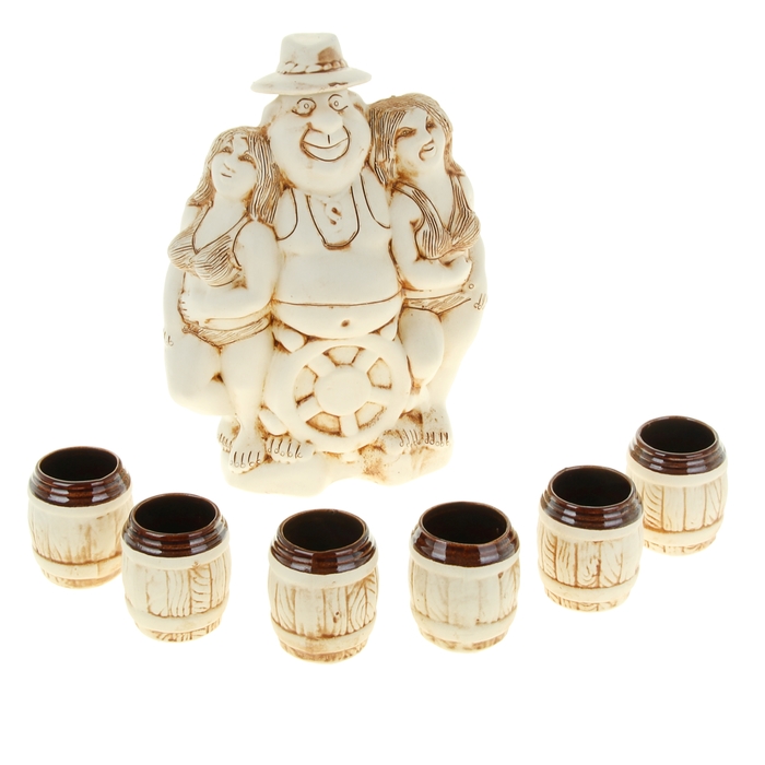 Штоф с рюмками "Новый русский" 7 предметов, 1,3 л