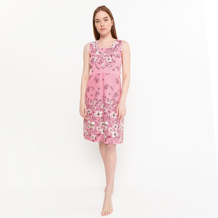 Платье домашнее женское , цвет розовый/голубой, размер 44