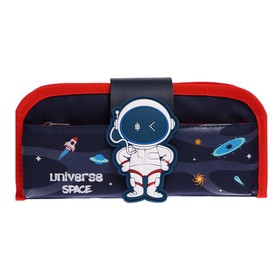 

Пенал школьный "Космонавт" на молнии 2 отделения, с силиконовым хлястиком