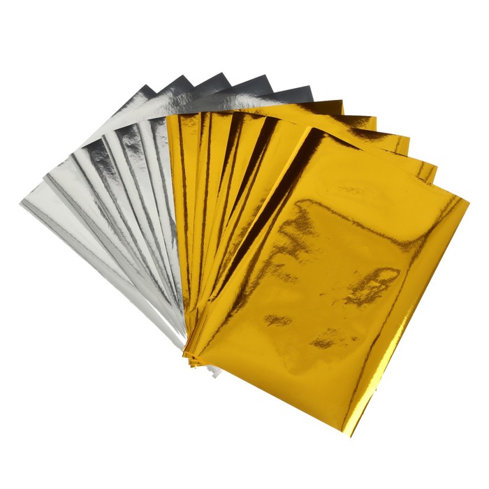 фото Набор бумаги а4, 10 листов, 2 цвета (5 штук золотой + 5 штук серебряной) calligrata