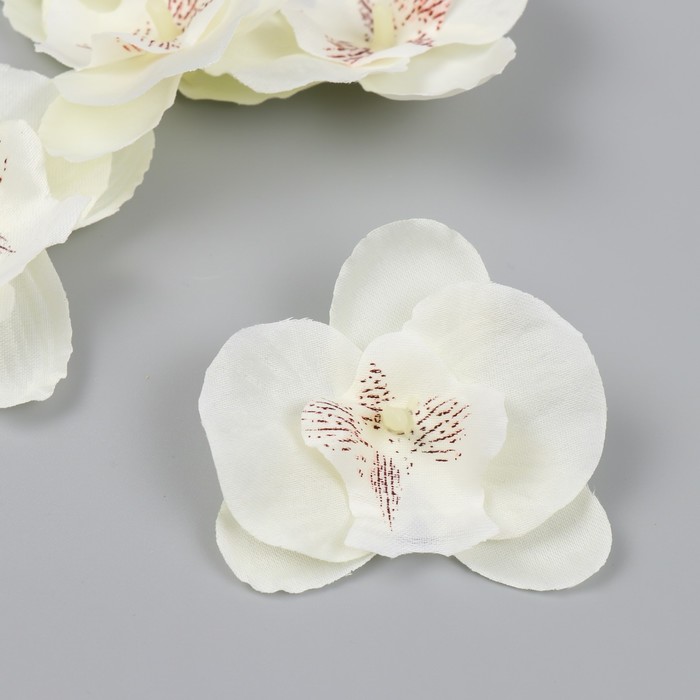 Бутон на ножке для декорирования Орхидея белая d=5,5 см бутон на ножке для декорирования хризантема ромашка зелёная d 5 см