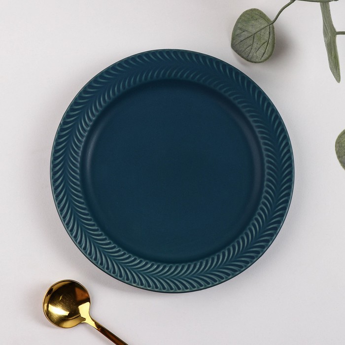 Тарелка керамическая пирожковая «Морская гладь», d=15,5 см, цвет синий тарелка керамическая пирожковая green d 15 см цвет тёмно серый