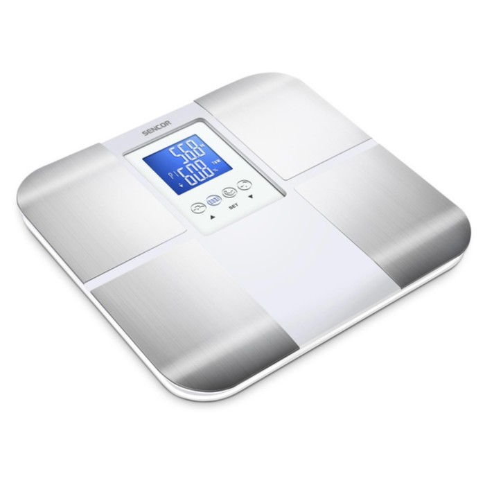 Весы напольные Sencor SBS 6015WH, электронные,  диагностические, до 180 кг, серебристые