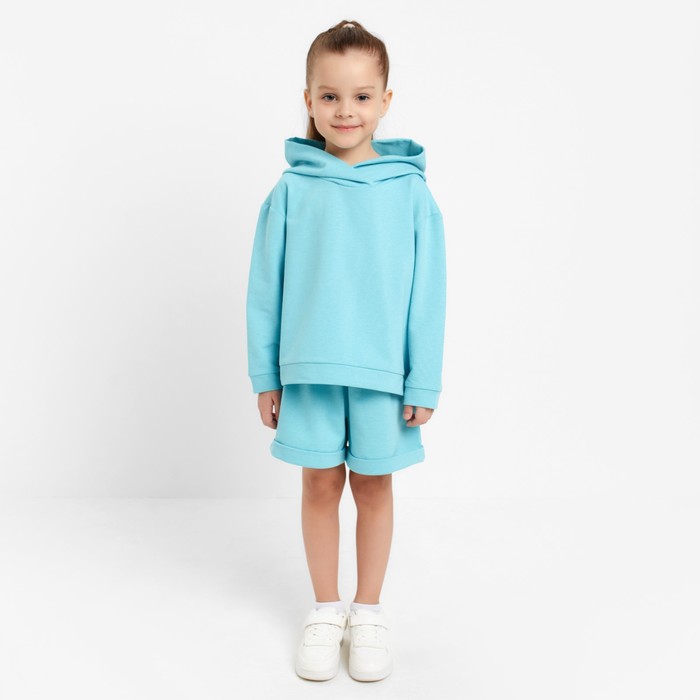 

Костюм детский (толстовка, шорты) KAFTAN "Basic line", рост 86-92, бирюзовый меланж