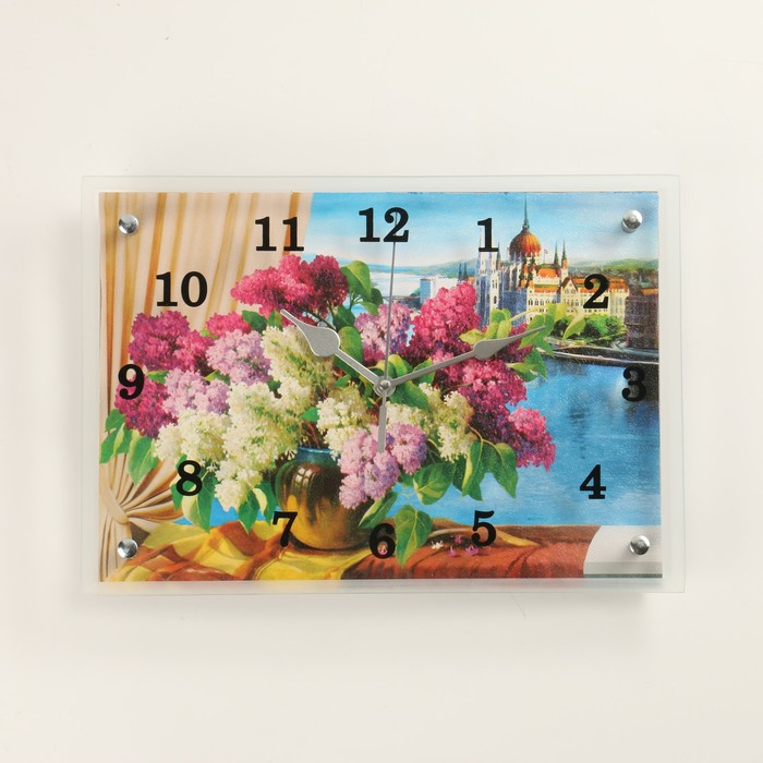 Часы-картина настенные, серия: Цветы, Пейзаж, 25 x 35