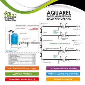 

Капельный полив Aquarel комплект "Profi" 16 капельниц на 64 растения (4 лини полива)