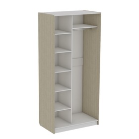 

Шкаф для одежды «Стилика», 1000 × 600 × 2200 мм, левый, 2 двери, цвет белый / пикар