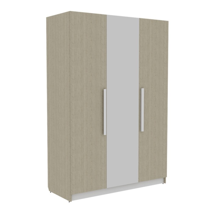 Шкаф для одежды «Стилика», 1500 × 600 × 2200 мм, 3 двери, зеркало, цвет белый / пикар