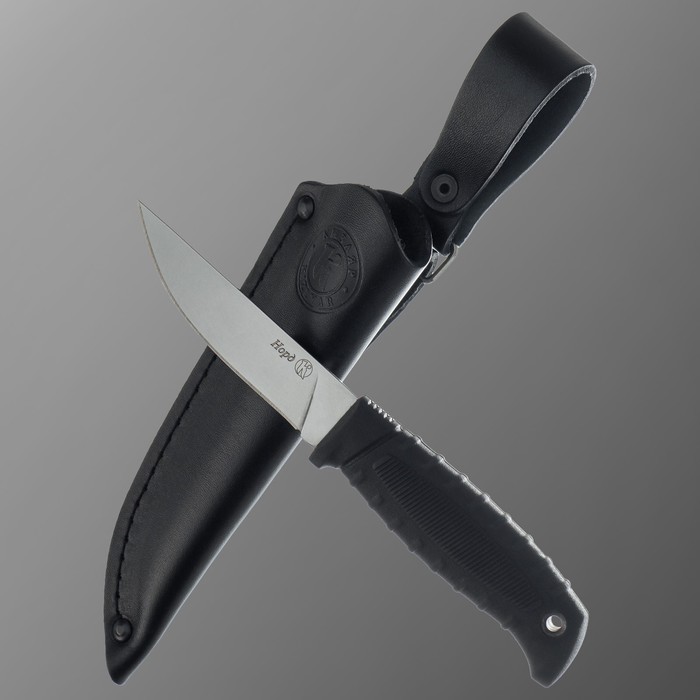 Нож кавказский, туристический Норд с чехлом, сталь - AUS-8, рукоять - эластрон, 10.5 см нож кавказский разделочный орлан с чехлом сталь 40х13 рукоять жженый орех 20 см