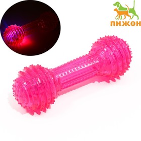 Игрушка светящаяся для собак 'Круглая кость', TPR, 15 см, розовая Ош