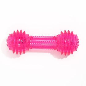 Игрушка светящаяся для собак "Круглая кость", TPR, 15 см, розовая от Сима-ленд