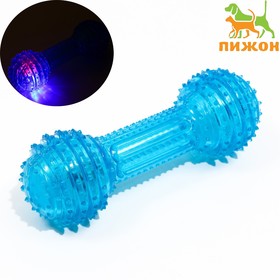 Игрушка светящаяся для собак 'Круглая кость', TPR, 15 см,  голубая Ош