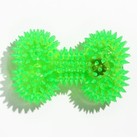 Игрушка для собак "Светящаяся кость", TPR, 10,5 см, зелёная от Сима-ленд