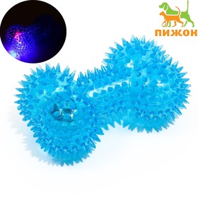 Игрушка для собак 'Светящаяся кость', TPR, 10,5 см, голубая Ош