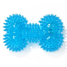 Игрушка для собак "Светящаяся кость", TPR, 10,5 см, голубая от Сима-ленд