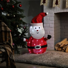 Светодиодная фигура «Дед Мороз» 35 × 70 × 35 см, металл, текстиль, 220 В, свечение белое Ош