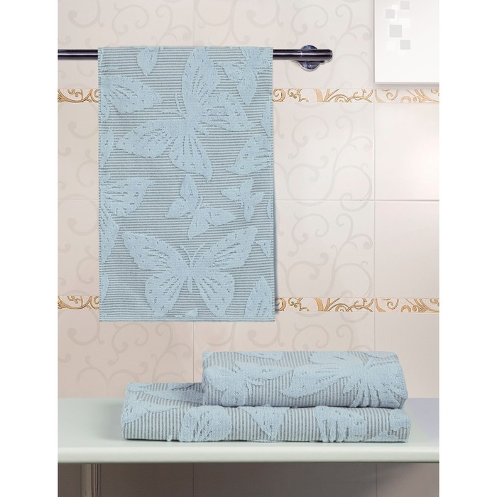 фото Полотенце махровое butterfly blue, размер 34х76 см guten morgen