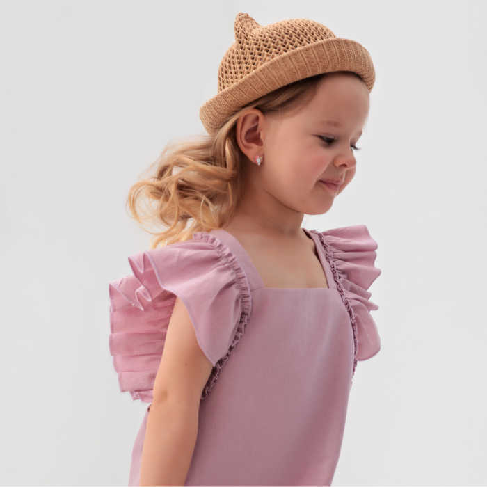 фото Платье для девочки minaku: cotton collection цвет розовый, рост 98